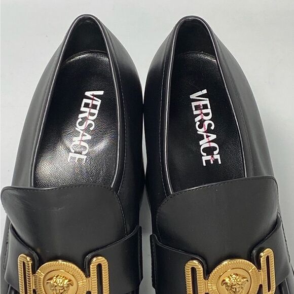 Versace Logo Leather Platform Pumps size 40 - Picture 4 of 13